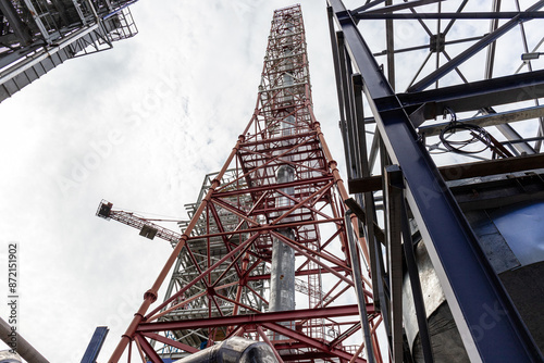 metal structures of an industrial enterprise under construction