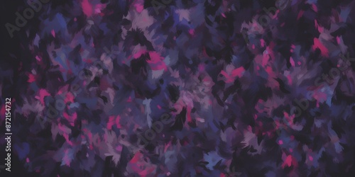 Abstract Colorful Surreal Painting with Dark Purple and Pink Shades