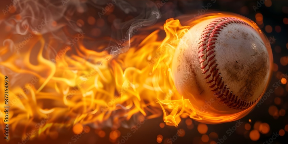 Fiery cricket ball in motion during World Cup match with flames. Concept Cricket, World Cup, Sports photography, Ball in motion, Fiery flames Fiery cricket ball in motion during World Cup match with flames. Concept Cricket, World Cup, Sports photography, Ball in motion, Fiery flames