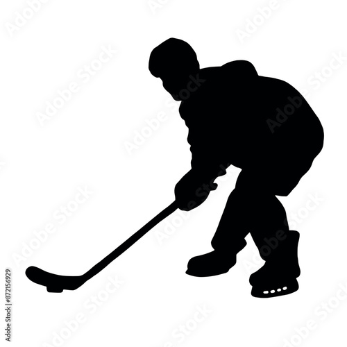 HOCKEY SKATER IN POSITION TO THROW THE STICK