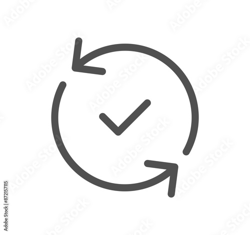Approve related icon outline and linear vector.	
