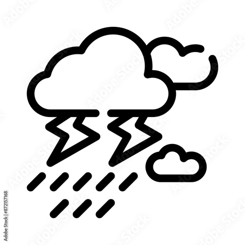 heavy rain line icon