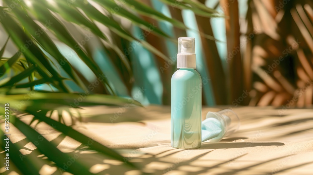 Compact sunscreen bottle with pump, protect every day, enriched with cosmetic ingredients, facial care Compact sunscreen bottle with pump, protect every day, enriched with cosmetic ingredients, facial care