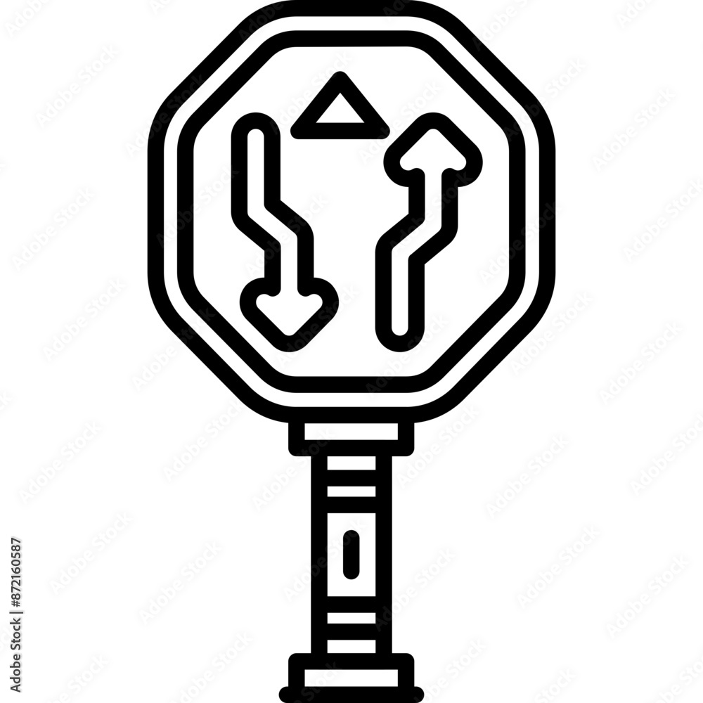 End Divided Highway Sign Icon End Divided Highway Sign Icon
