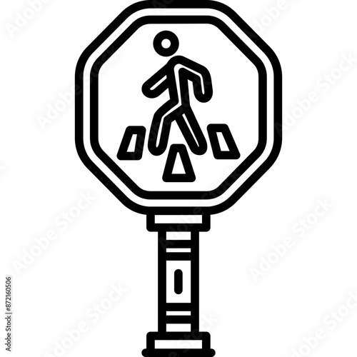 Pedestrian Crossing Sign Icon
