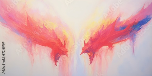 Abstract Surreal Colorful Dracopunk Oil Painting