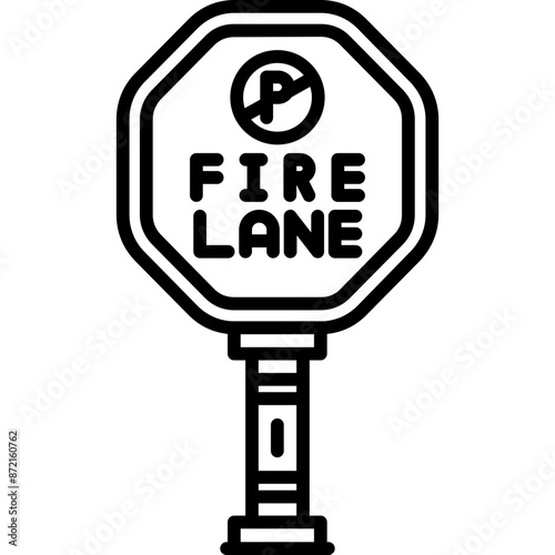 Fire Lane Sign Icon