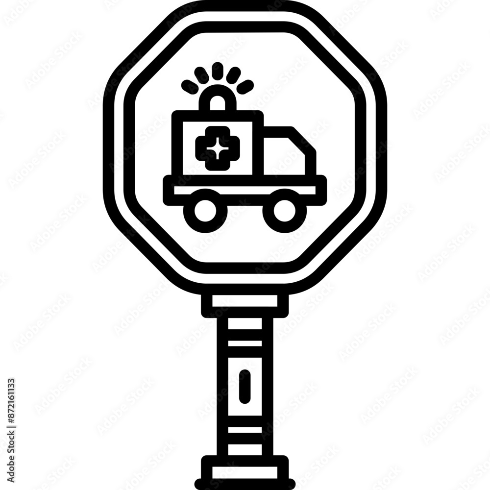 Emergency Vehicles Only Sign Icon Emergency Vehicles Only Sign Icon