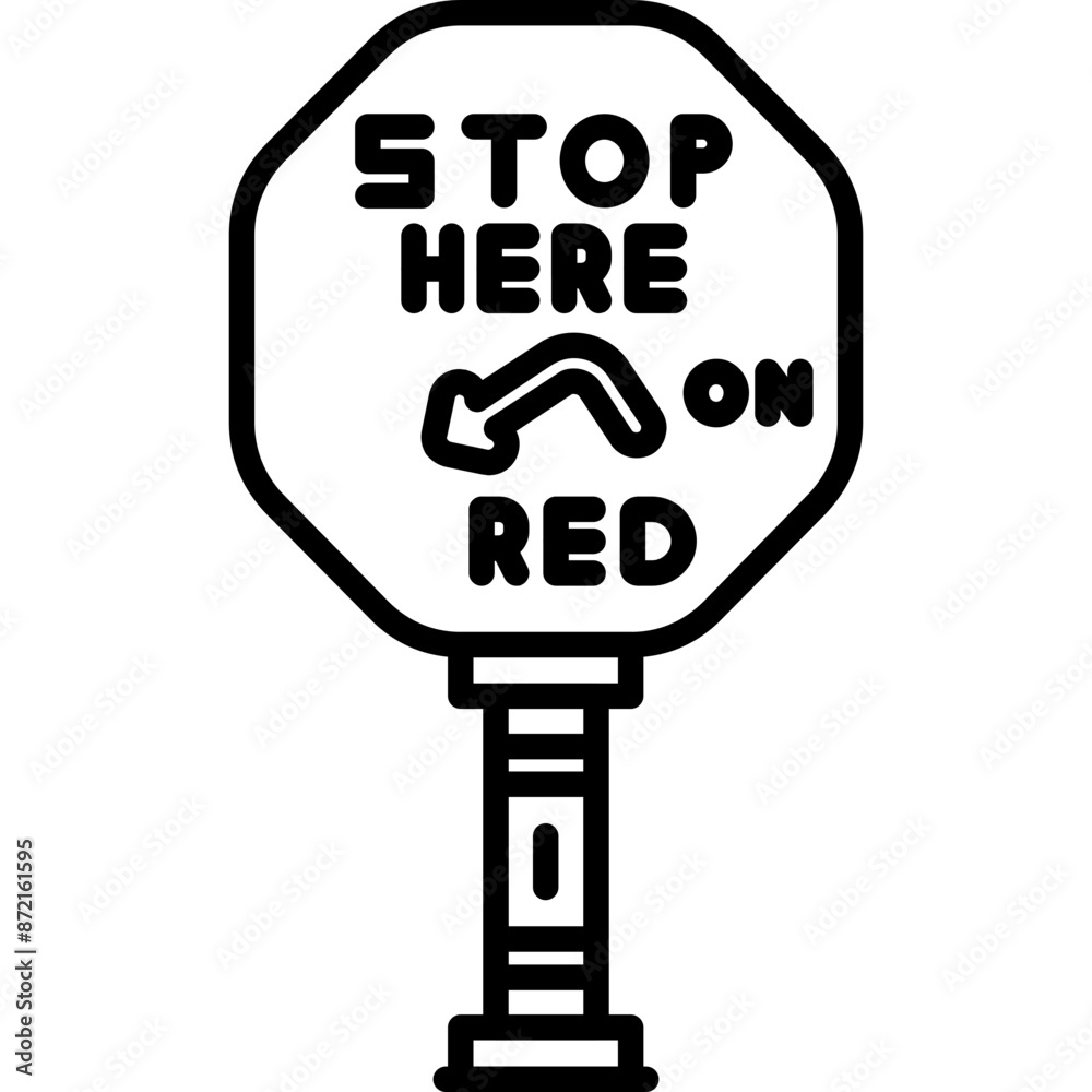 Stop Here on Red Sign Icon Stop Here on Red Sign Icon