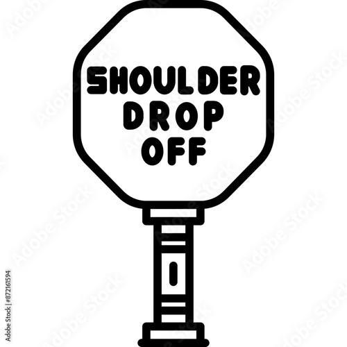 Shoulder Drop-Off Sign Icon