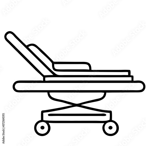 vector icon of hospital gurney, medical illustration, emergency and healthcare concept, International Nurses Day, World Health Day, Doctor's Day, World Family Doctor Day