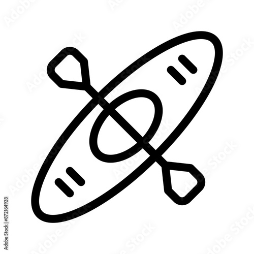 canoeing line icon