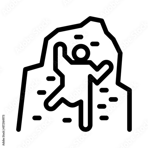Rock Climbing line icon