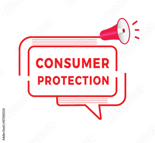 Consumer protection badge template, flat design icon. banner template or advertising. vector illustration for announcement