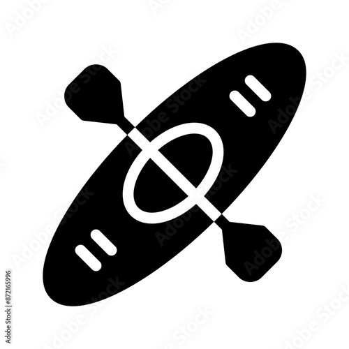 canoeing glyph icon