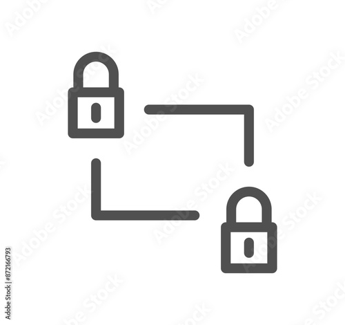 Locks related icon outline and linear vector.	
