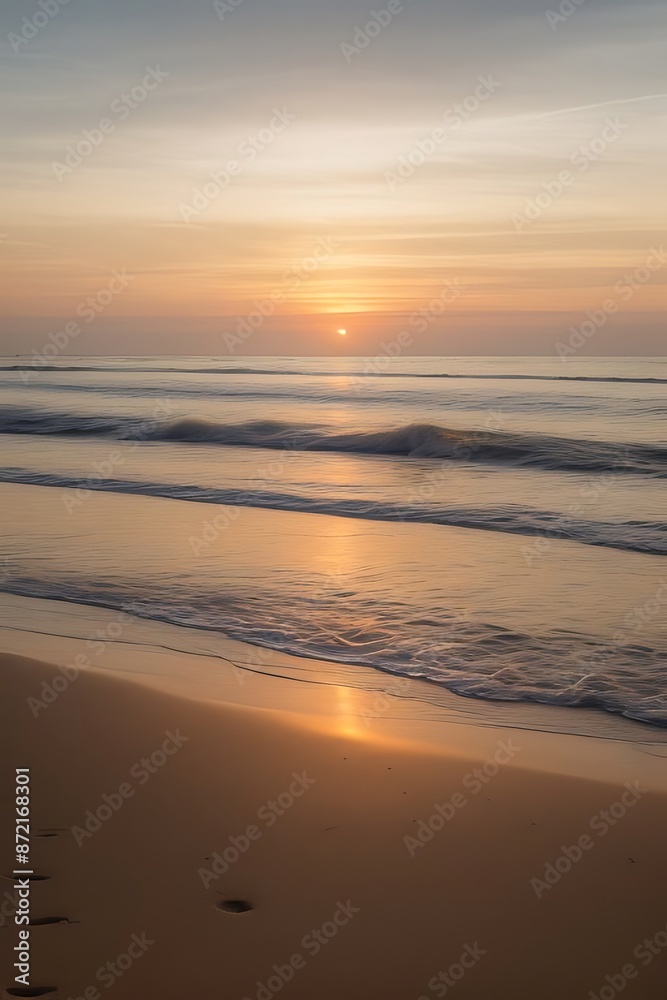 Golden sunset over gentle ocean waves
Golden sunset over gentle ocean waves