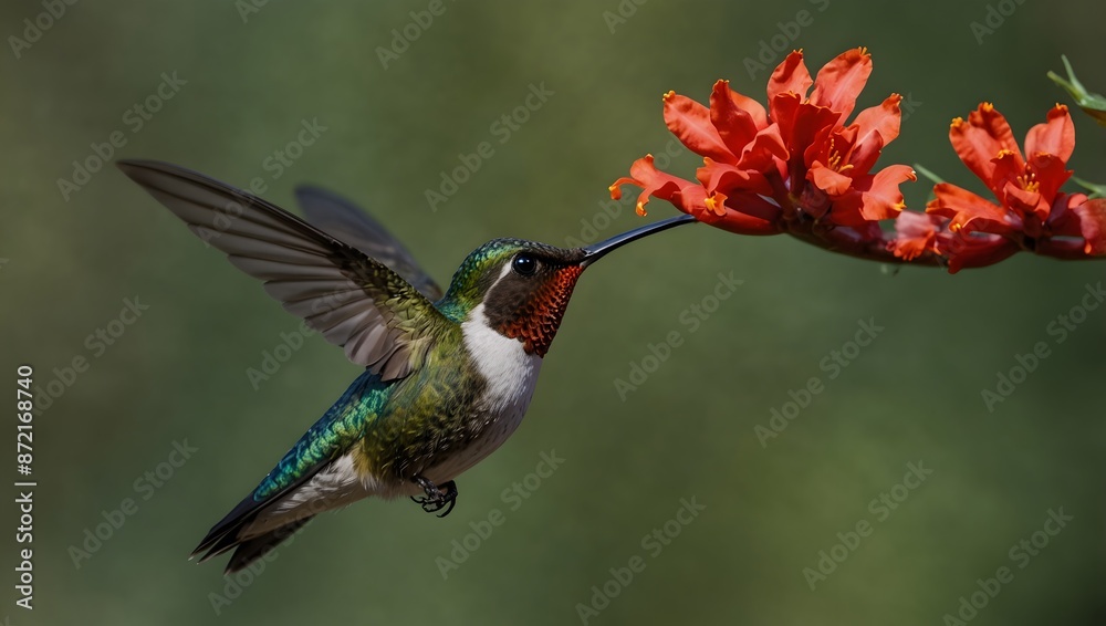 Fototapeta premium The unique hovering ability of hummingbirds and its evolutionary advantages ai_generated