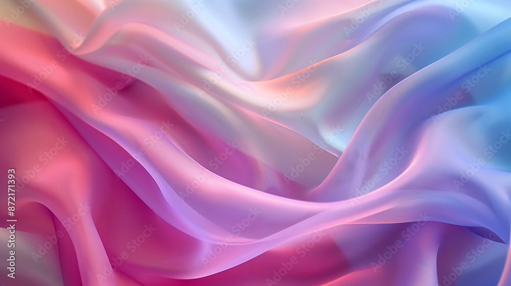 Obraz premium Elegant Waves: Abstract Multicolored Fabric with Wavy Texture, Soft Visual Appeal for a Serene Background