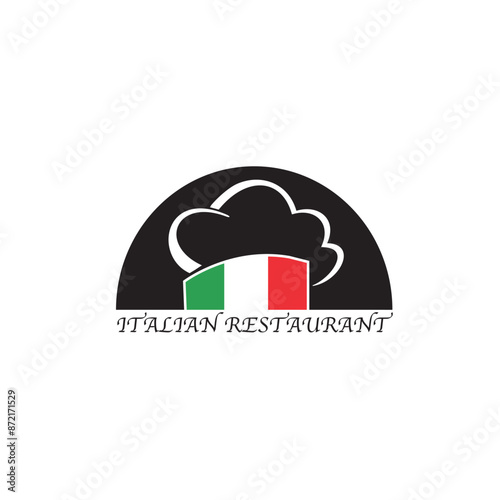 Vector retro classic badge for pizza restaurant. Italian restaurant logotype