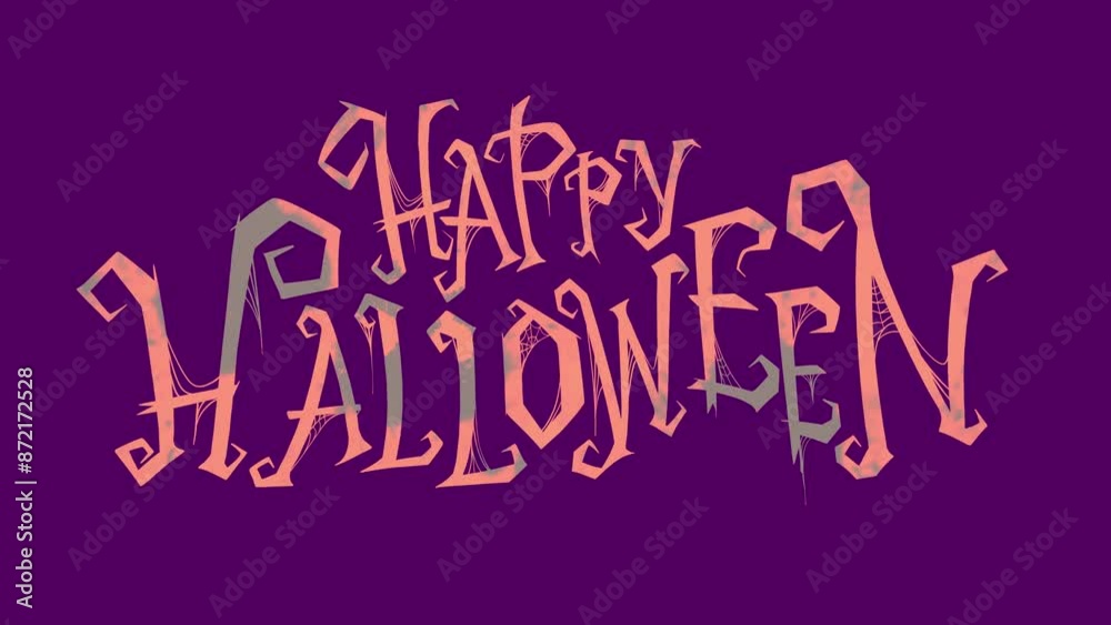 happy Halloween 4k loop animation, text on dark background happy Halloween 4k loop animation, text on dark background