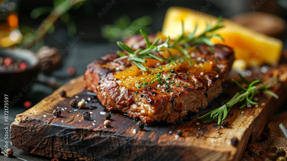 French cuisine. French‑style meat with cheese. French cuisine. French‑style meat with cheese.