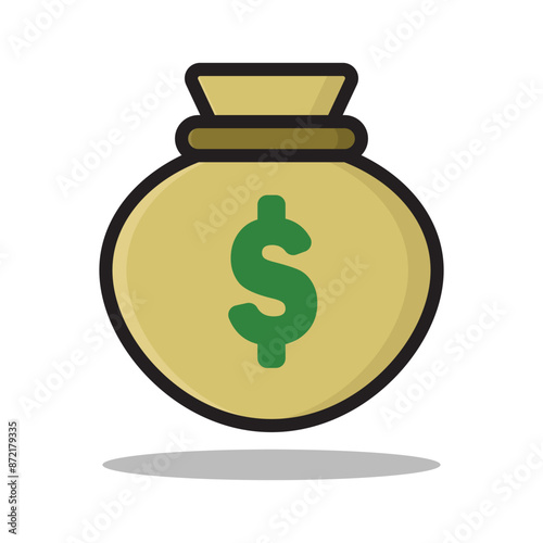 money bag on white background. Money bag vector. Earning element