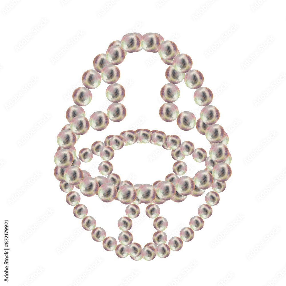 Pearl jewelry in the shape of a heart, flower, butterfly. Watercolor illustration in pastel palette with holographic effect as a template for Valentine's Day, engagement, wedding, Mother's Day Pearl jewelry in the shape of a heart, flower, butterfly. Watercolor illustration in pastel palette with holographic effect as a template for Valentine's Day, engagement, wedding, Mother's Day