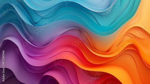 Abstract background with colorful waves and curved lines, gradient background, presentation design for business, corporate site, web banner, cover
