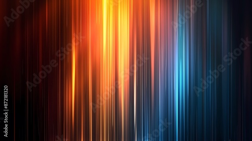 Abstract background with neon light stripes and glow lines on a dark backdrop, blue and orange, concept of digital technology. Web banner design © Alexandra ZH