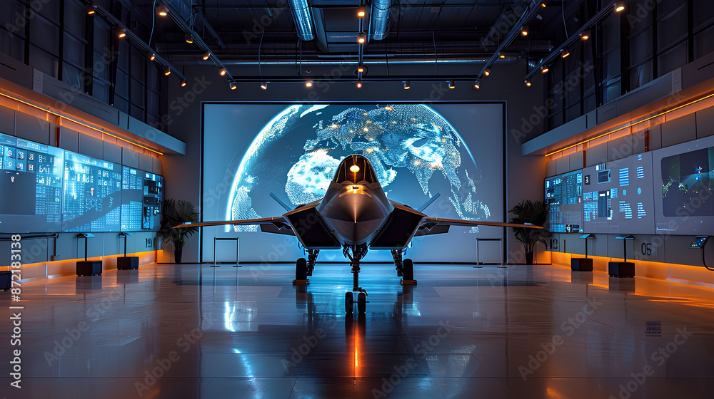 A modern training facility featuring a holographic simulation of a ...