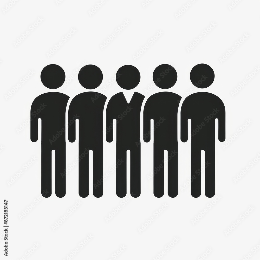 A simplistic icon representing a group of people in unity A simplistic icon representing a group of people in unity