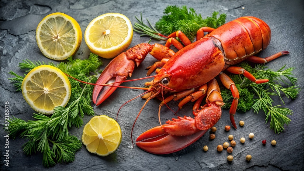 Lobster and crab with lemon and dill Lobster and crab with lemon and dill