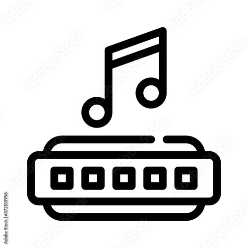 harmonica line icon