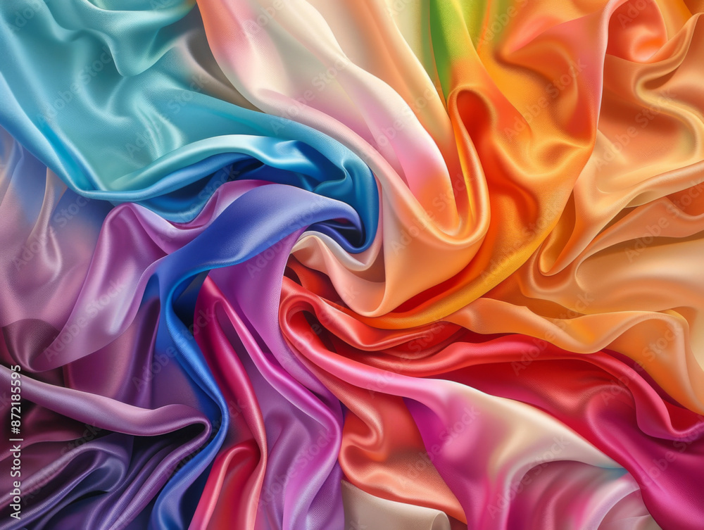Rainbow Silk, Generative AI Illustration Rainbow Silk, Generative AI Illustration