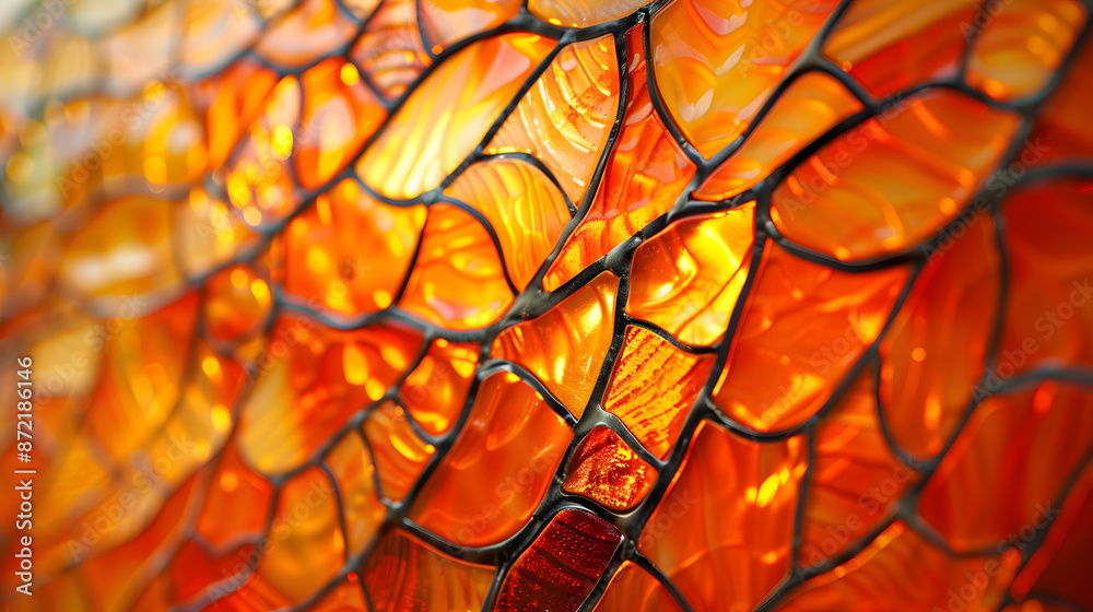A piece of art made from glass with a lot of orange and brown colors A piece of art made from glass with a lot of orange and brown colors