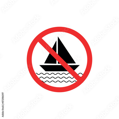 No Boating Allowed: Prohibition Symbol for Water Areas