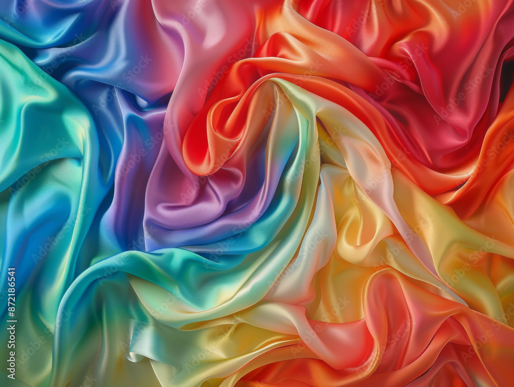 Obraz premium Rainbow Silk, Generative AI Illustration