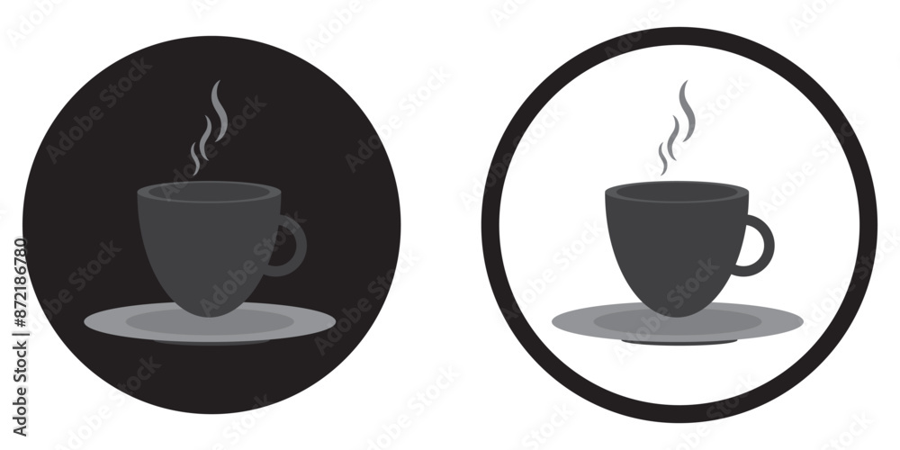 Obraz premium Coffee cup icon. Set of vector cups with coffee. Coffee cup logo.
