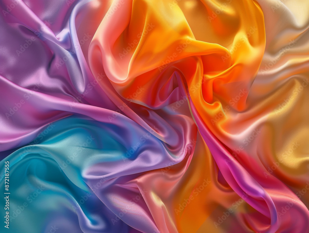 Rainbow Silk, Generative AI Illustration Rainbow Silk, Generative AI Illustration