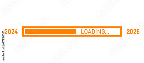 Loading bar for 2025 goal planning business concept, vector illustration for graphic design. new year concept idea.