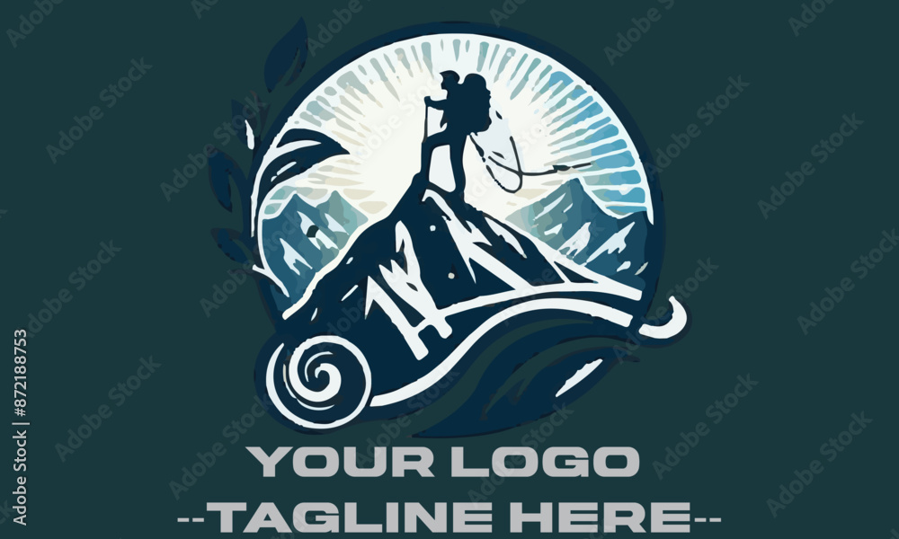 Fototapeta premium Exploring the Heights, Finding Peace Conquering Fear, Reaching the Peak &nbsp;The Spirit of National Mountain Climbing Day
