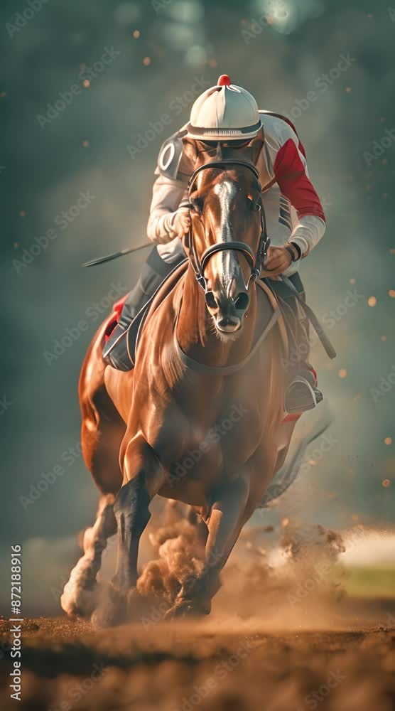 Jockey Speed-Riding a Racehorse