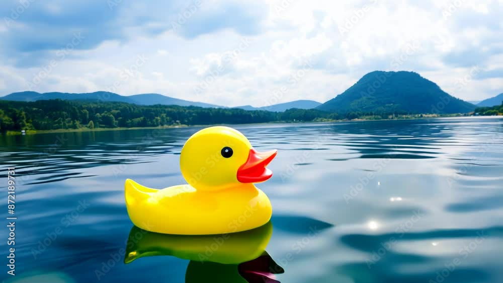 Rubber Duck on Serene Lake Rubber Duck on Serene Lake