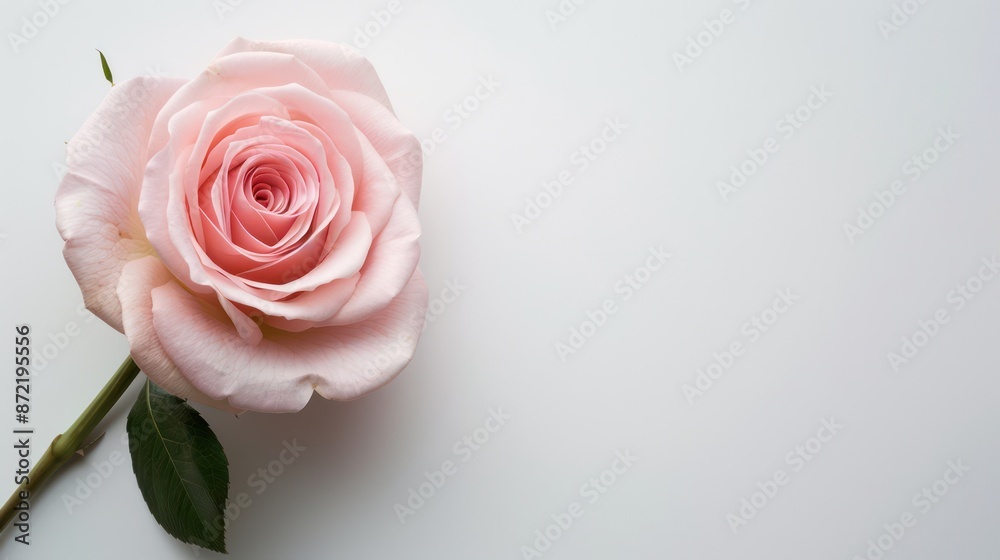 Beautiful rose in soft pink hue, symbol of love and elegance. Beautiful rose in soft pink hue, symbol of love and elegance.