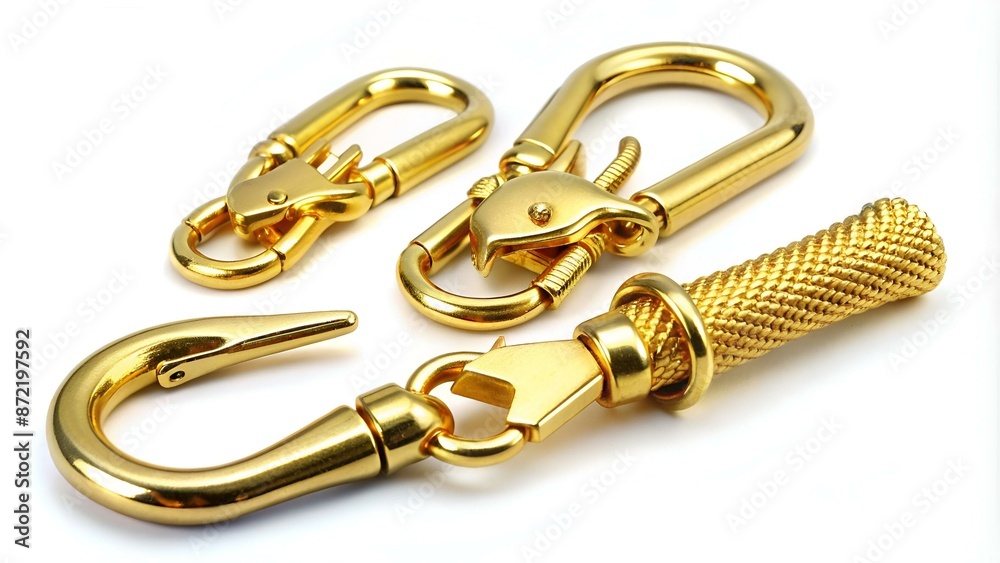 Lobster clasp, hook and lanyard, gold accessories Lobster clasp, hook and lanyard, gold accessories