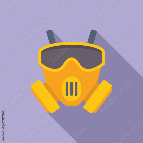 Yellow gas mask protecting from toxic fumes, providing respiratory safety in hazardous environments