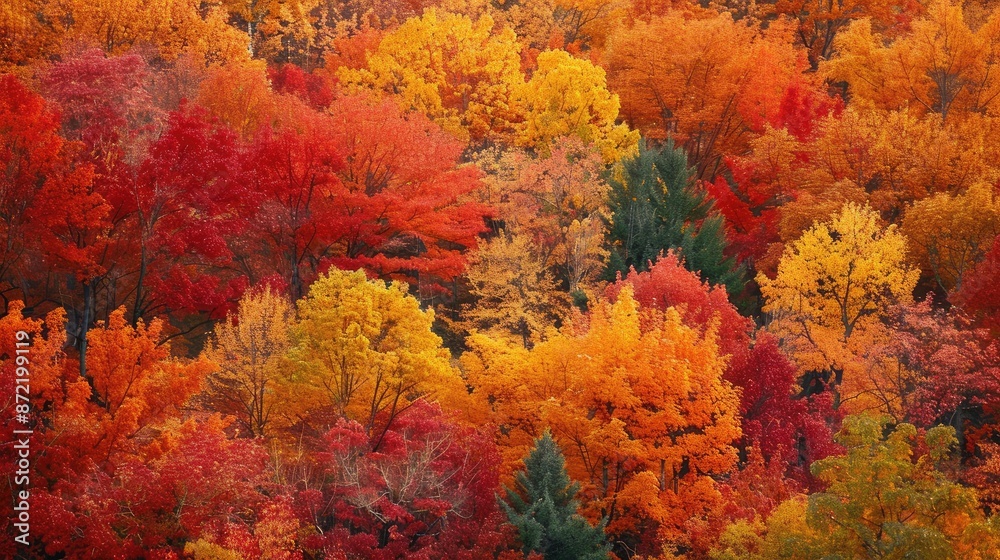 Autumn landscape fiery. Generative AI Autumn landscape fiery. Generative AI