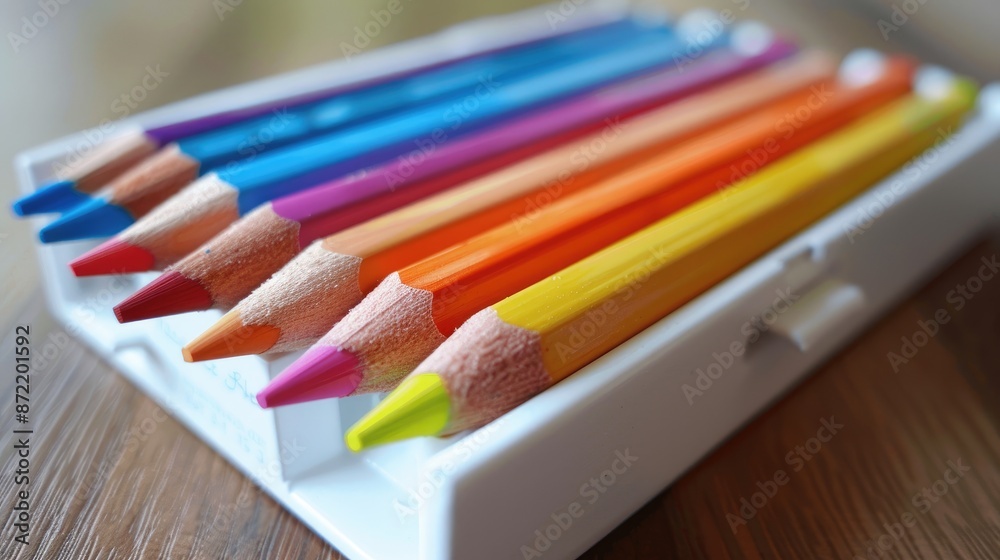 Fototapeta premium Color pencils rainbow creativity. Generative AI