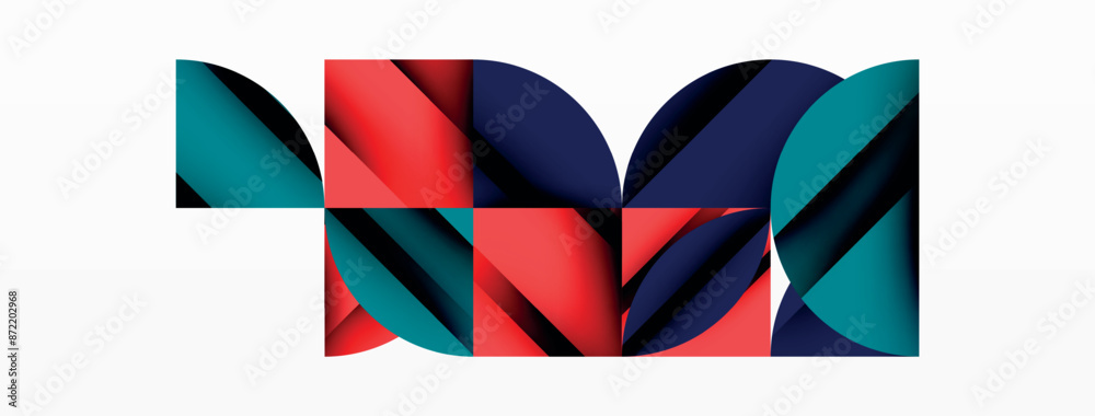 Circle, square and flower petal geometric background. Round shapes composition for wallpaper, banner, background or landing Circle, square and flower petal geometric background. Round shapes composition for wallpaper, banner, background or landing